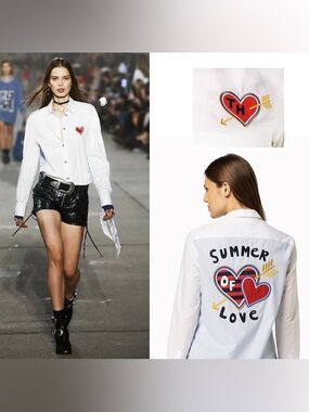 Rare Tommy Hilfiger “Summer of Love” Embroidered Button Down Shirt